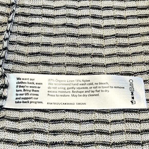 Eileen Fisher Fine Organic Linen Crepe Knit Simple Striped Cardigan Sweater Sz S - Picture 8 of 8